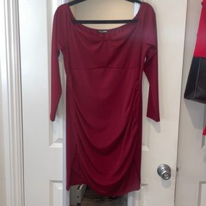Burgundy fashionNova dress with sleeves